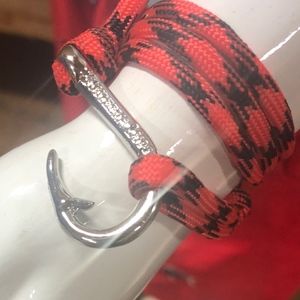 Bracelet men women kids Black and Red polyester